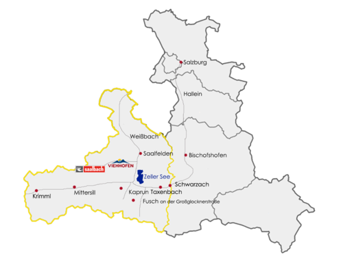 Overview map guest mobility in Pinzgau