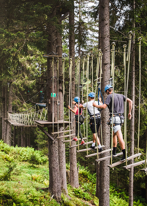 Family in High rope park in Saalbach Hinterglemm