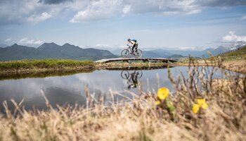 Cyclist on the mountain | © Rene Sendlhofer